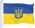 Ukraine Ukrainian Coat of Arms Flag | 3X5 Ft | Liteweave Pro Series Printed 150D Polyester | Ukrainian National Country Flag, Indoor/Outdoor, Vibrant Colors