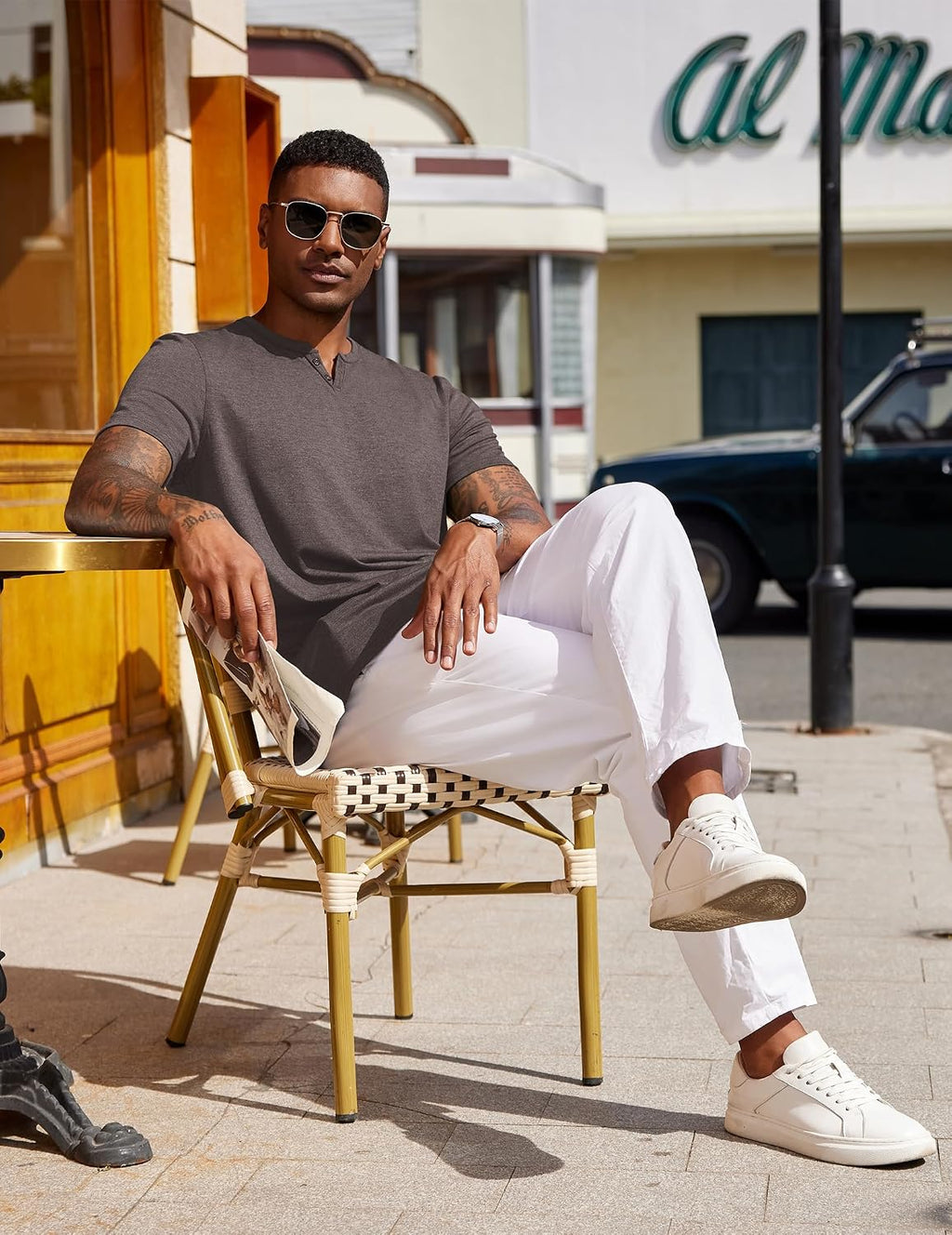 Men'S T Shirts Short Sleeve Casual V Neck T-Shirt Soft Notch Neck Tee Classic Plain Shirts