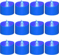 24 Pack Flickering LED Tea Lights, Last 100H+, Blue Light