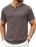 Men'S T Shirts Short Sleeve Casual V Neck T-Shirt Soft Notch Neck Tee Classic Plain Shirts