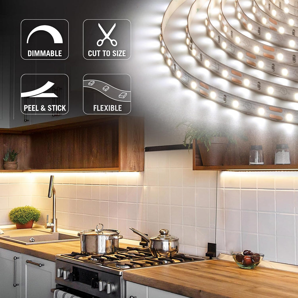 Ribbonflex Pro 12V White LED Strip Lights 60 Led/M, 3000K, 12 Ft, 142220