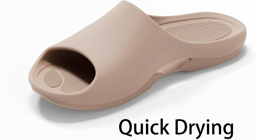 KM228 Non Slip Shower Shoes, Arch Support EVA Slides | Rubber Anti-Slip Outsole, Cushioned Sole, Side Drainage, Toe Protection, Ideal for Seniors Adults Family, Bathroom Pool Beach