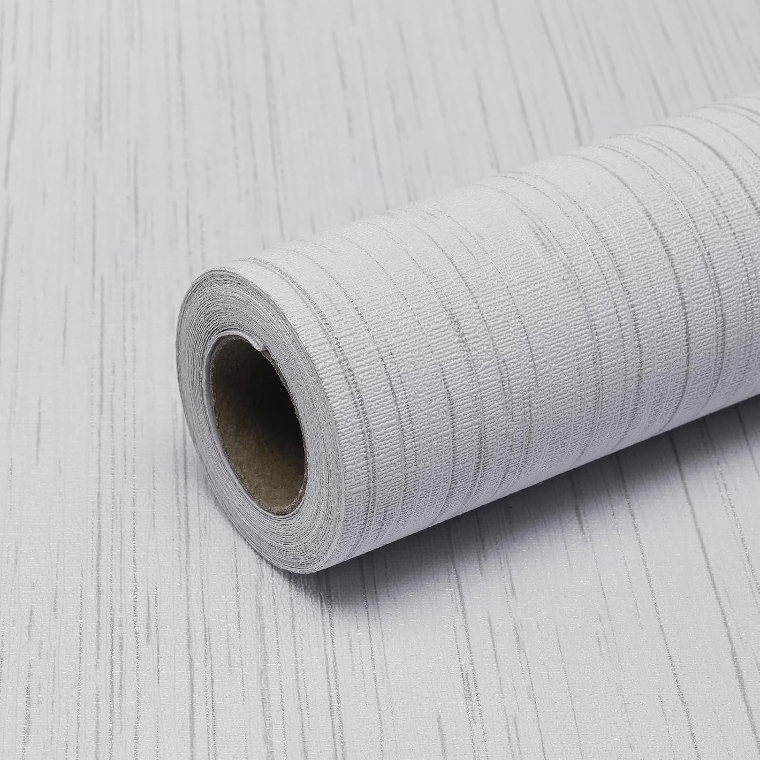 White Grasscloth Peel and Stick Wallpaper Vintage Texture Removable Waterproof Wallpaper for Room Walls, Cabinets, Furniture, Drawers, Desk a Set of 15.7"X300"