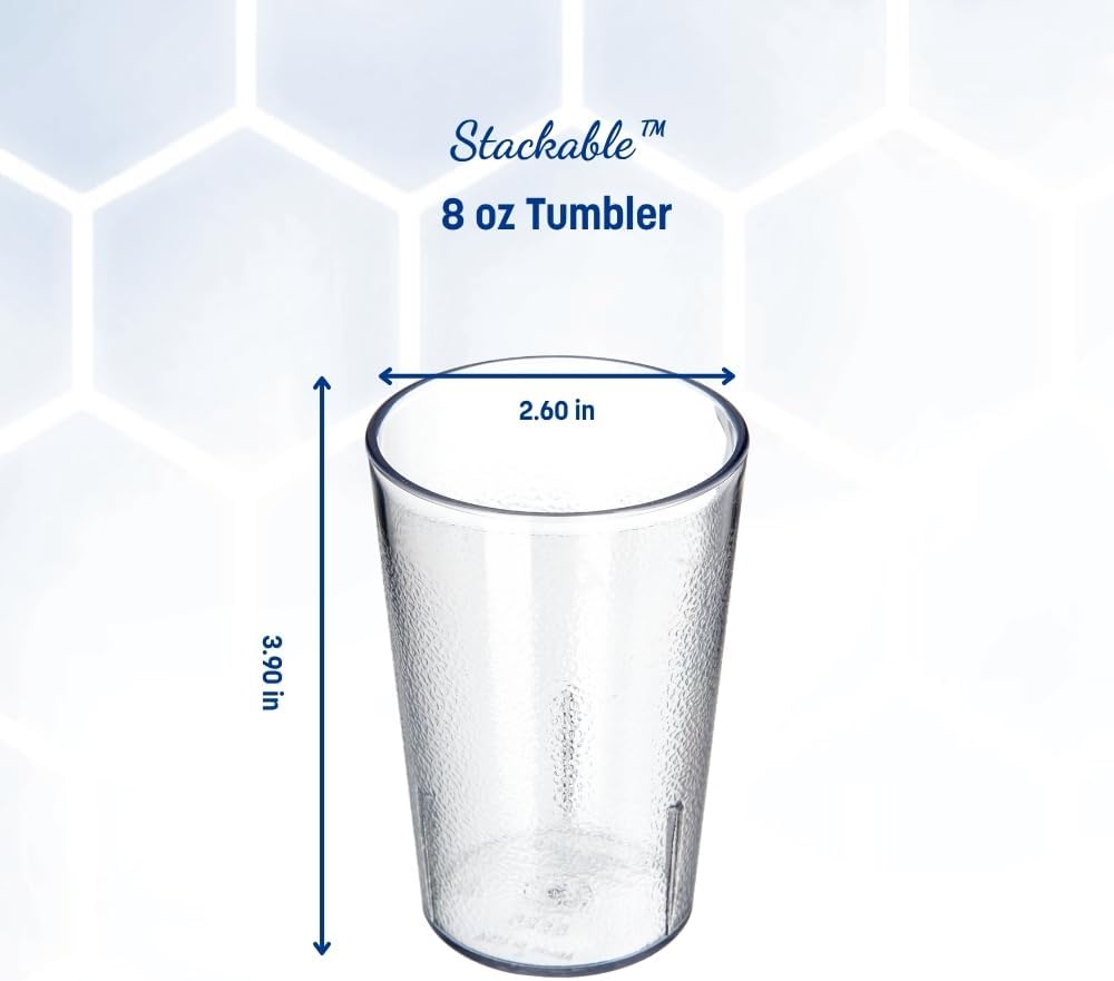Elevate Your Drinkware Collection with the Clear 8-Ounce Stackable Plastic Tumbler
