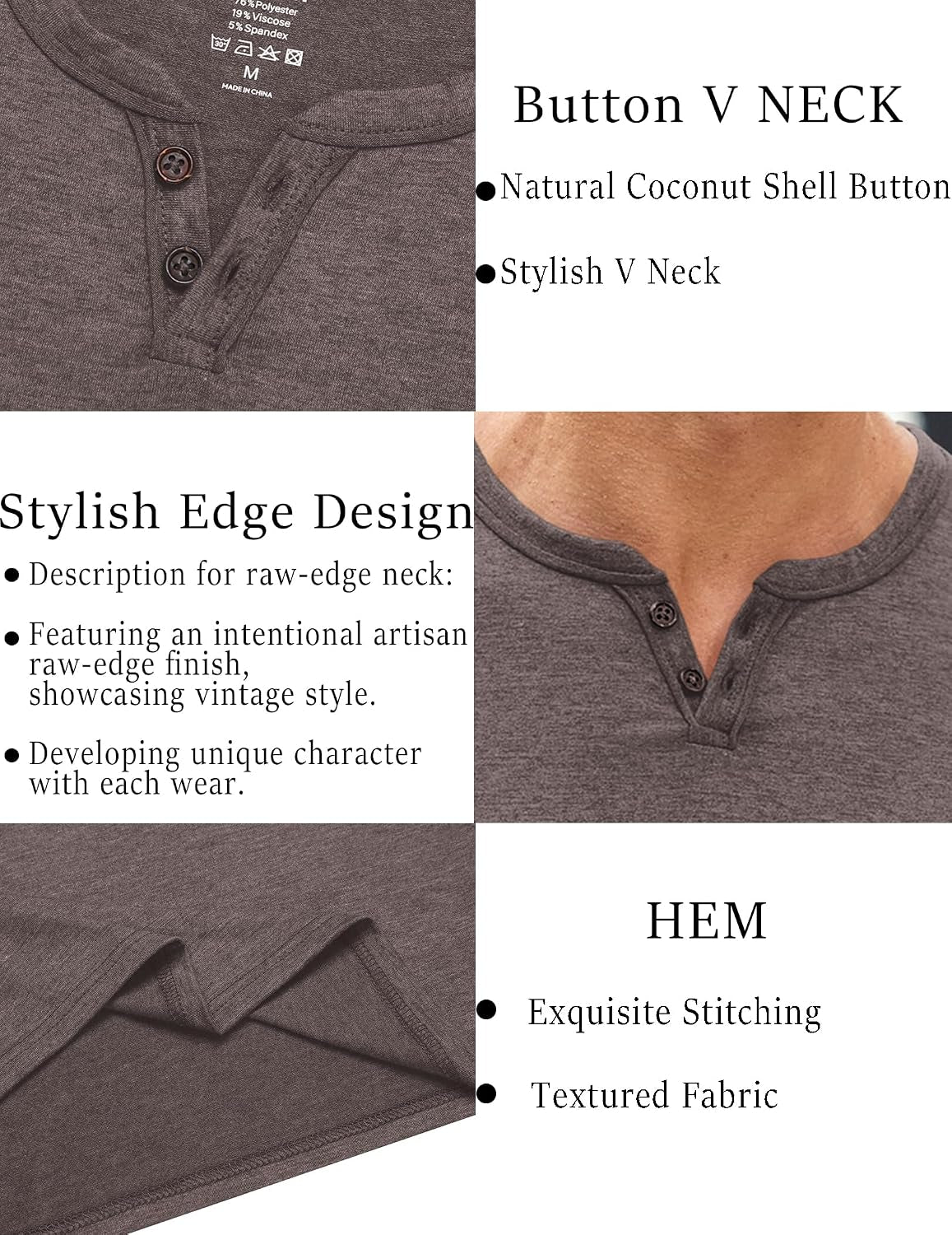Men'S T Shirts Short Sleeve Casual V Neck T-Shirt Soft Notch Neck Tee Classic Plain Shirts