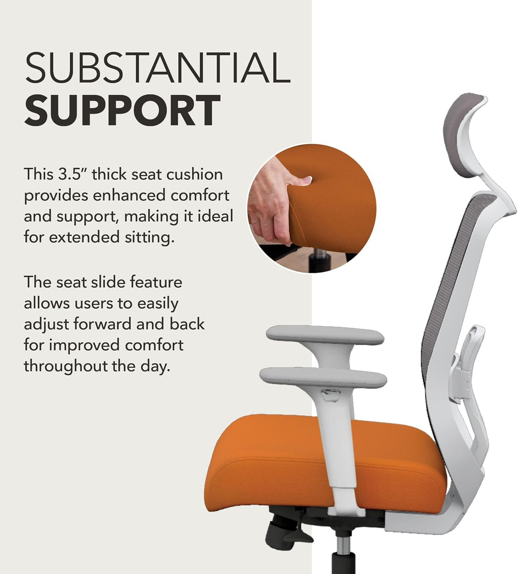 Altern Ergonomic Office Chair, Office Desk Computer Chair, Apricot | Mesh Desk Chair with Lumbar Support, Headrest, Seat Slide, Adjustable Arms, Computer Chair for Home Office Productivity