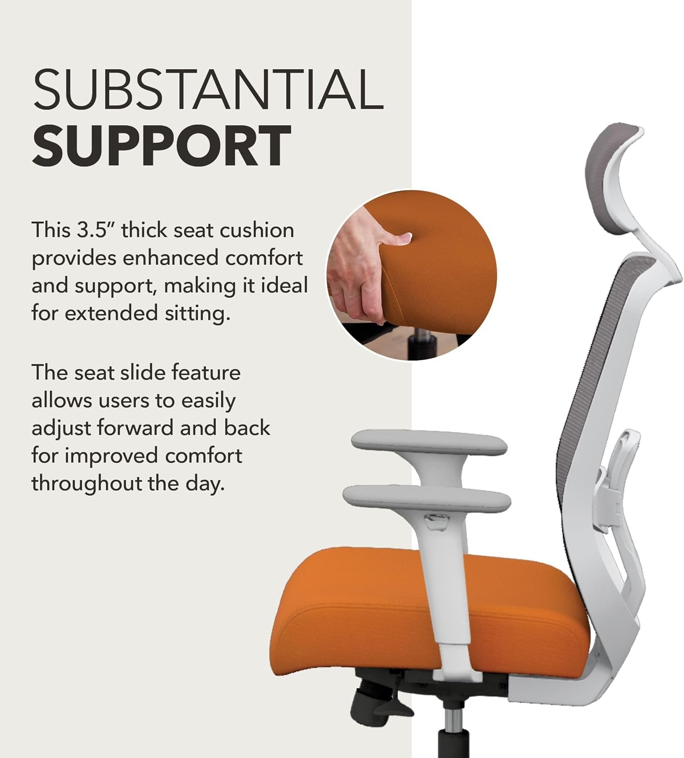 Altern Ergonomic Office Chair, Office Desk Computer Chair, Apricot | Mesh Desk Chair with Lumbar Support, Headrest, Seat Slide, Adjustable Arms, Computer Chair for Home Office Productivity