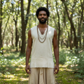 Earthy Frayed Sleeveless Shirt ⋙ Handwoven Raw Silk