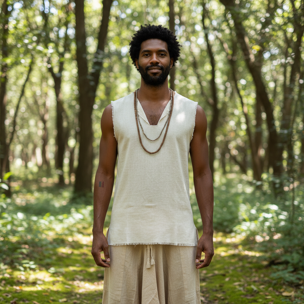 Earthy Frayed Sleeveless Shirt ⋙ Handwoven Raw Silk