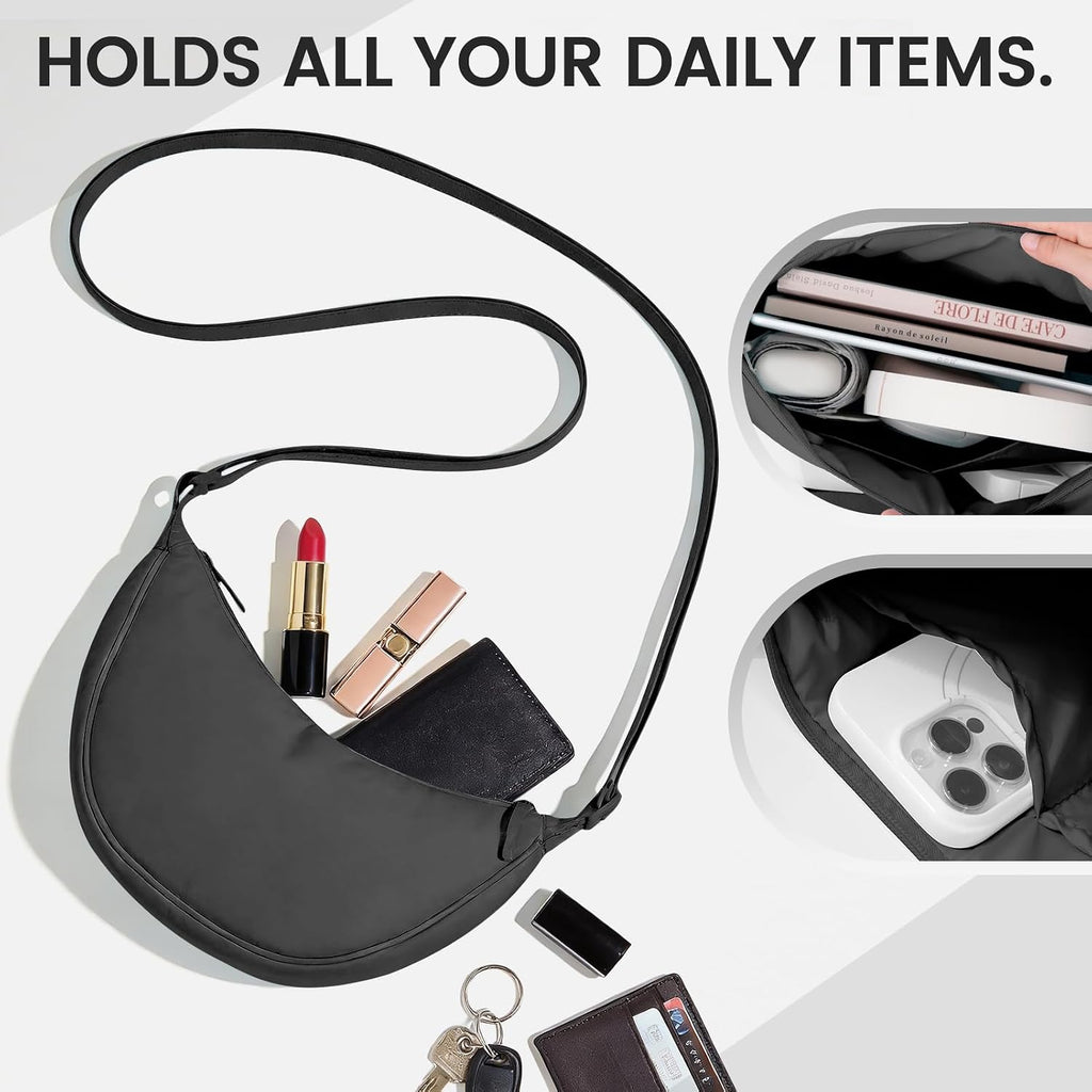 Crossbody Sling Bag for Women & Men,Lightweight Travel Sling Bag with Adjustable Strap,Small Shoulder Bag for Work