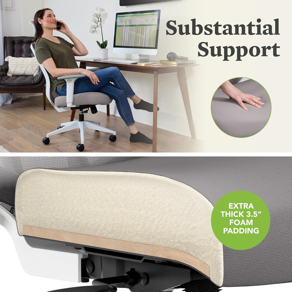 Altern Ergonomic Office Chair, Office Desk Computer Chair, Apricot | Mesh Desk Chair with Lumbar Support, Headrest, Seat Slide, Adjustable Arms, Computer Chair for Home Office Productivity