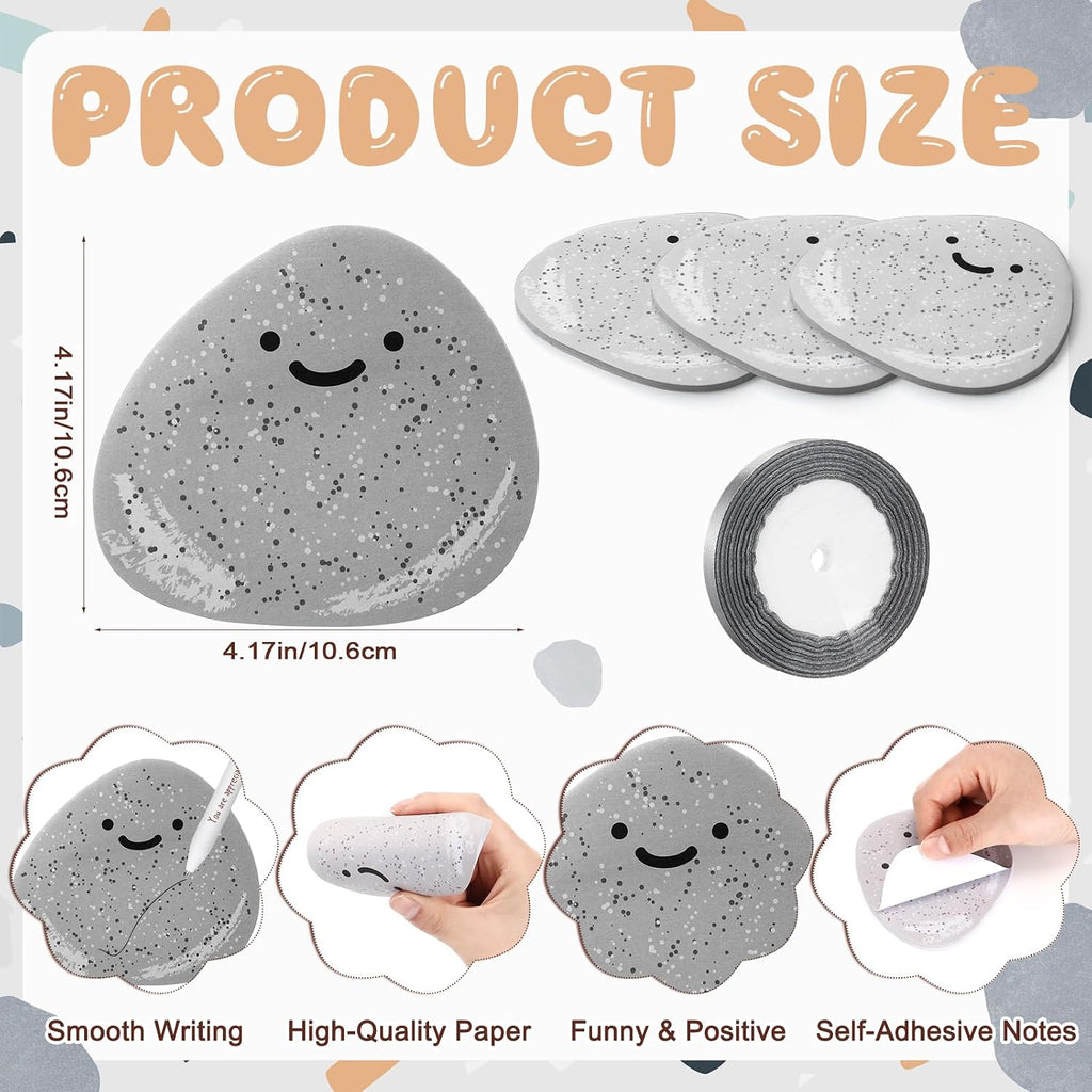 30 Set You Rock Resin Stone Pen Sticky Notes Gift Bulk Cute Notepad | Back to School Gift, Employee Coworker Appreciation Gifts, Sticky Note Pen for Office, Classroom Reward, Nurse Team Staff
