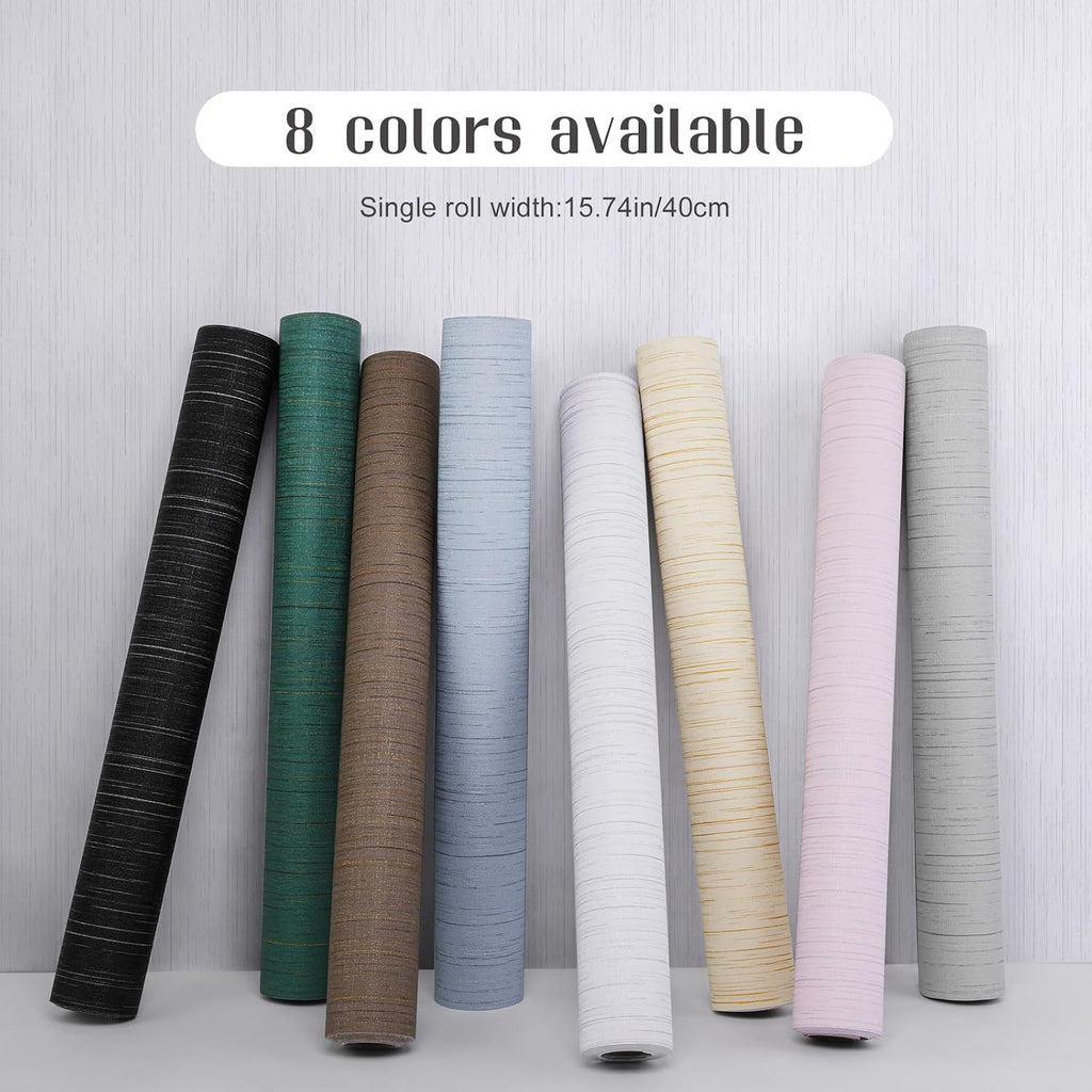 White Grasscloth Peel and Stick Wallpaper Vintage Texture Removable Waterproof Wallpaper for Room Walls, Cabinets, Furniture, Drawers, Desk a Set of 15.7"X300"