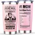 Gifts for Mom from Daughter, Son - Cool Birthday, Christmas, Mothers Day, Valentines Day Gift for Mom - Best Mom Ever Gifts - Moms Tumbler Cup Mug, 20 Oz Insulated Stainless Steel, Pink