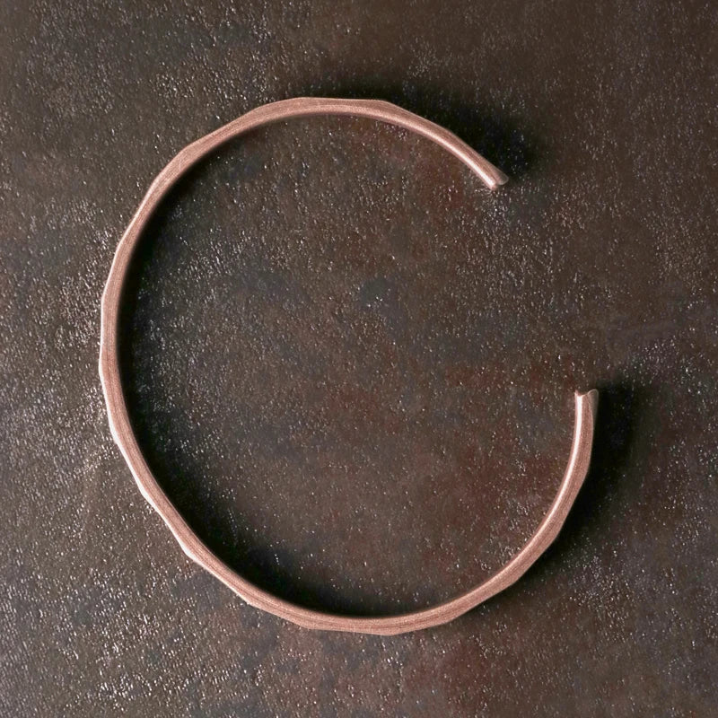 Pure Copper Handmade Bracelet Men Women Rustic Oxidized Cuff Bangle Punk Style Carved Metal Jewelry Gift for Him Her