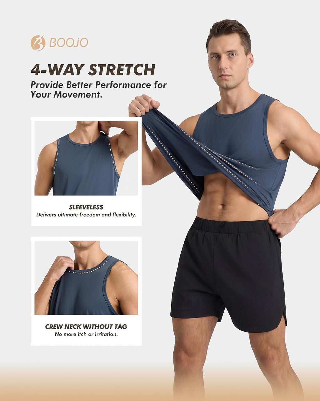 Tank Tops Men - Summer Black Quick Dry Moisture Wicking Workout Muscle Sleeveless Shirts for Gym Running Beach