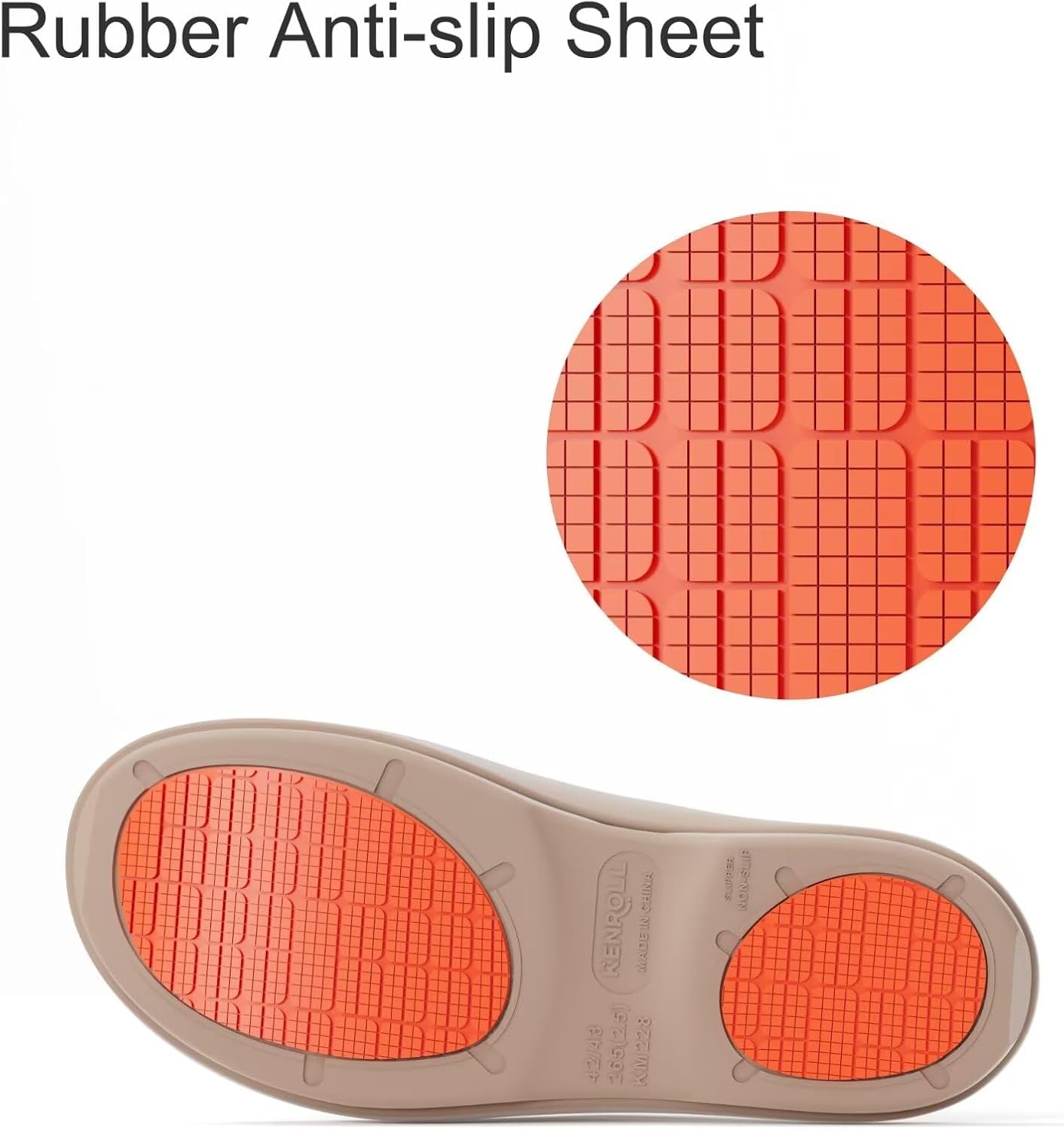 KM228 Non Slip Shower Shoes, Arch Support EVA Slides | Rubber Anti-Slip Outsole, Cushioned Sole, Side Drainage, Toe Protection, Ideal for Seniors Adults Family, Bathroom Pool Beach