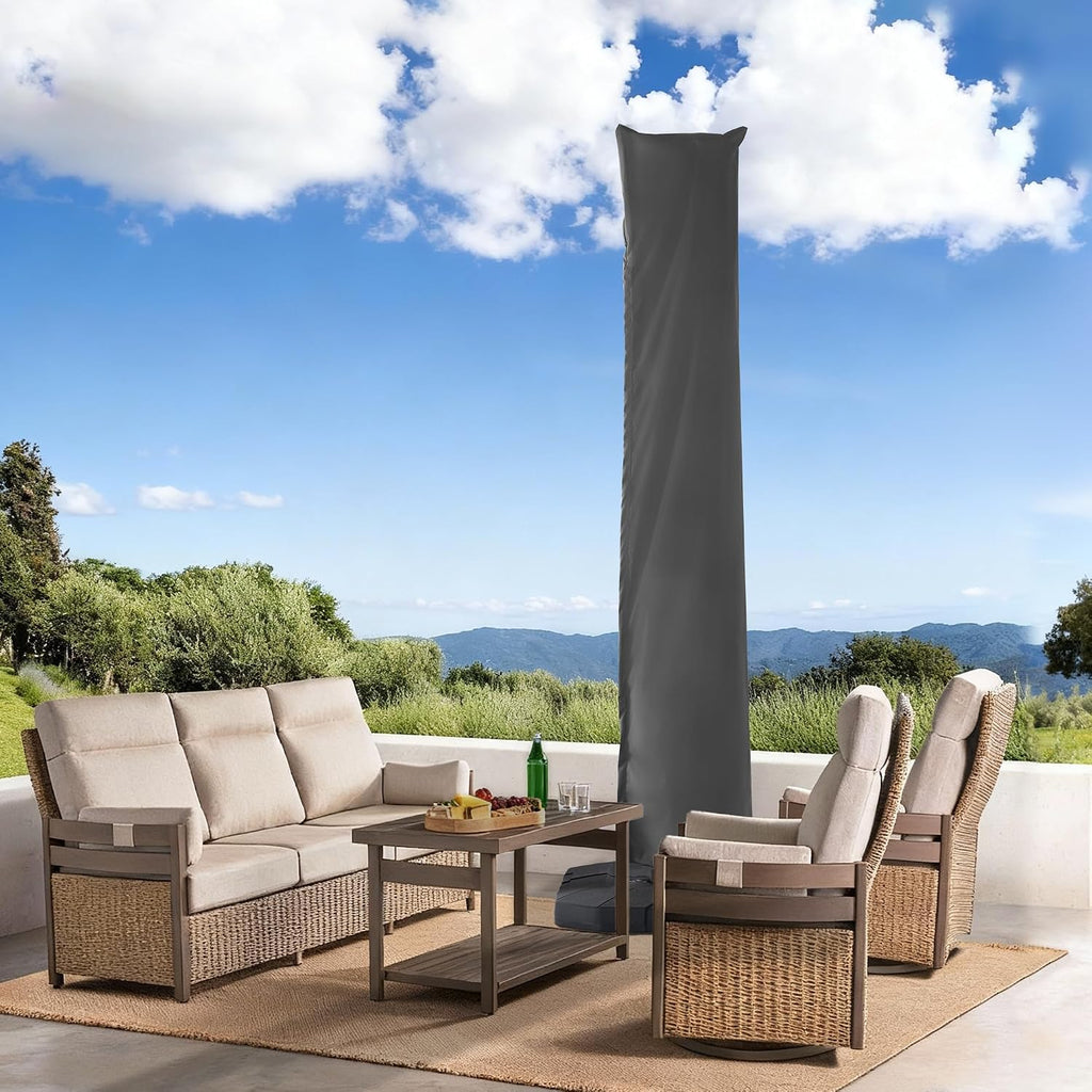 Cantilever Patio Umbrella Cover Outdoor Umbrella Covers, Grey | Telescopic Rod & Zipper, Waterproof, UV Resistant, for 9X9 FT, 10X10 FT, 9X12 FT and 10X13 FT Cantilever Umbrellas
