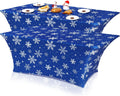2 Pcs Winter Snowflake Stretch Table Cover 6 Feet Snowflake Xmas Spandex Table Clothes Party Decorations for Holiday Party Celebration Picnic Dinner Decor