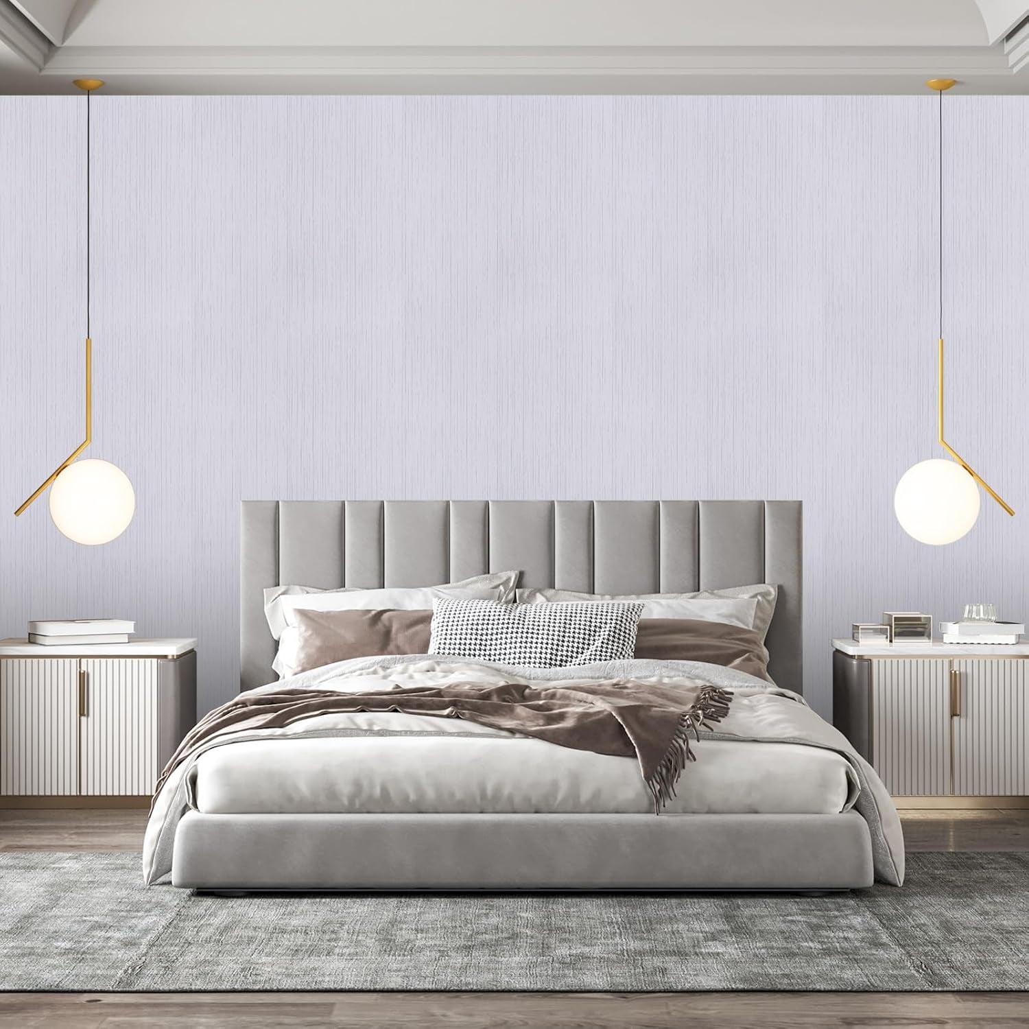 White Grasscloth Peel and Stick Wallpaper Vintage Texture Removable Waterproof Wallpaper for Room Walls, Cabinets, Furniture, Drawers, Desk a Set of 15.7"X300"