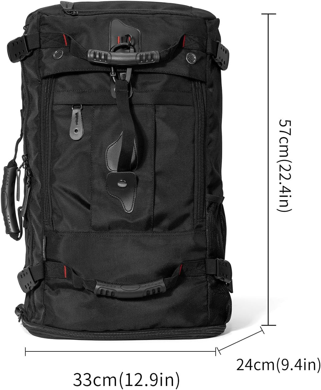 Large Capacity for Travel Hiking Sports Carry on Backpack Durable Convertible Duffle Bag Laptop Airplane (Black, 45L-Normal)