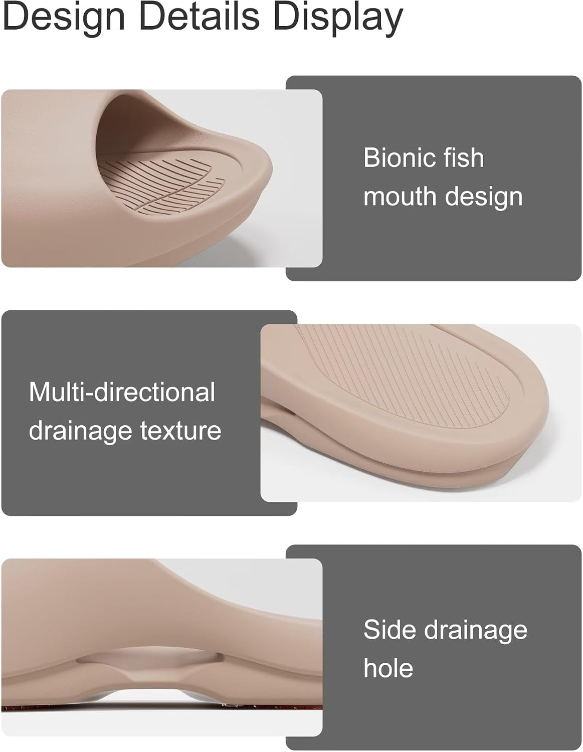 KM228 Non Slip Shower Shoes, Arch Support EVA Slides | Rubber Anti-Slip Outsole, Cushioned Sole, Side Drainage, Toe Protection, Ideal for Seniors Adults Family, Bathroom Pool Beach