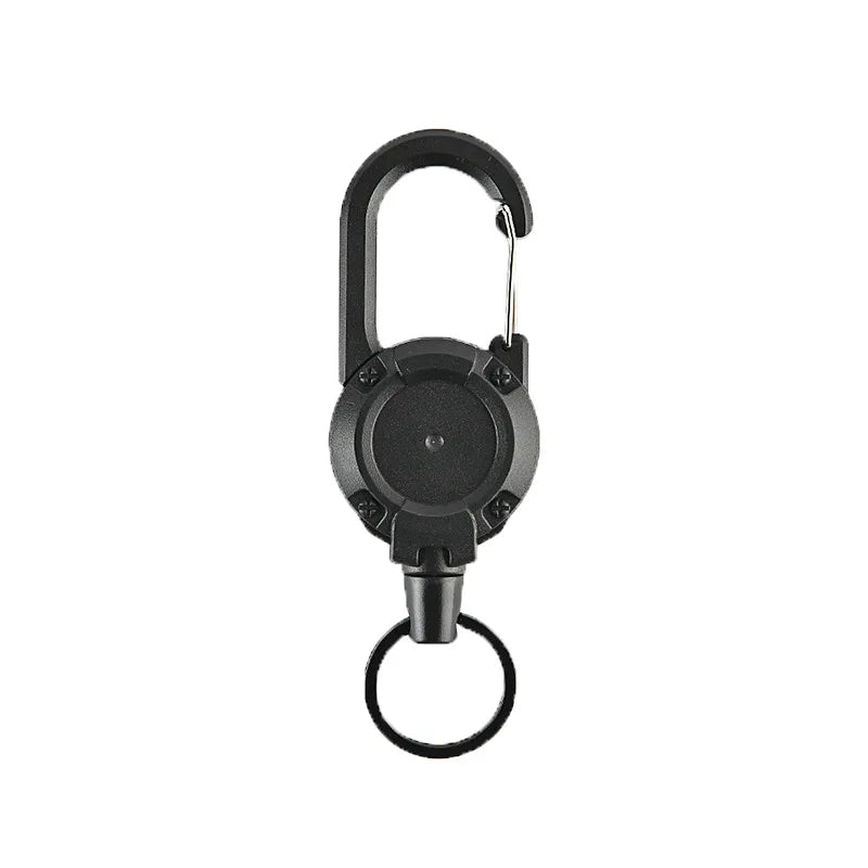 Retractable Heavy Duty Pull Reel Carabiner Key Chains Strong Steel Wire Rope Buckle Spring Key Ring Outdoor Sporty Keychain Tool