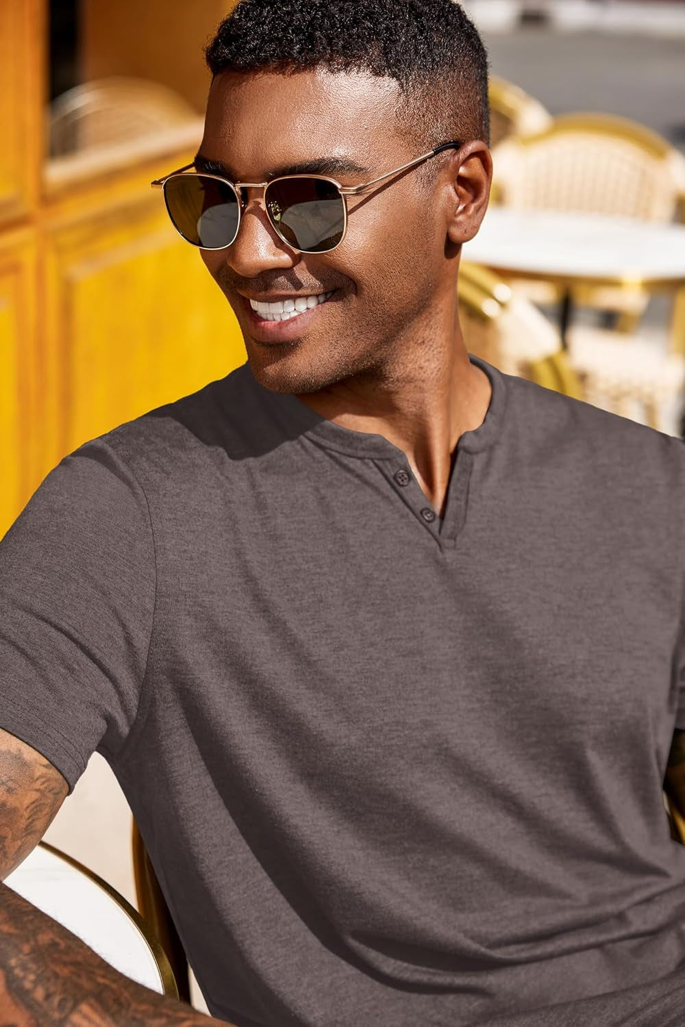 Men'S T Shirts Short Sleeve Casual V Neck T-Shirt Soft Notch Neck Tee Classic Plain Shirts